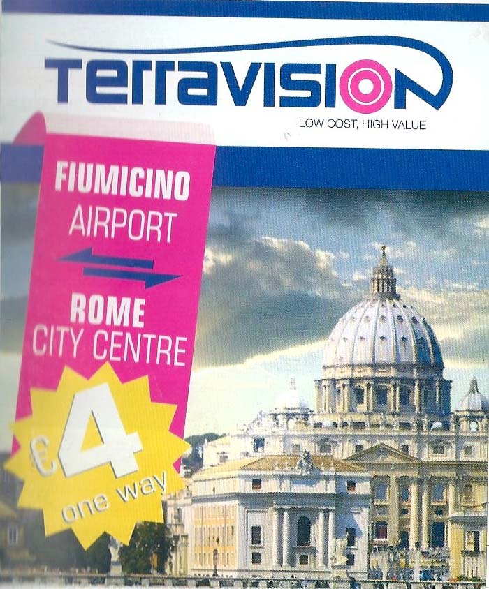 ローマ国際空港からローマ市内へのシャトルバスチケット