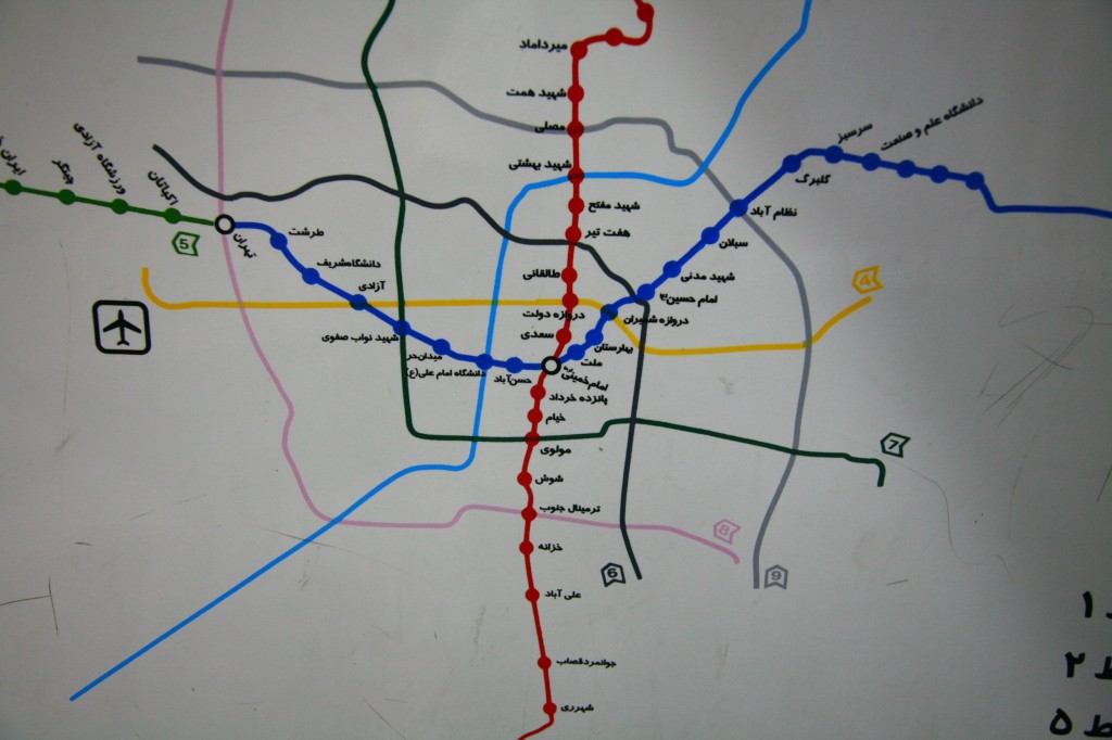 テヘランの地下鉄マップ